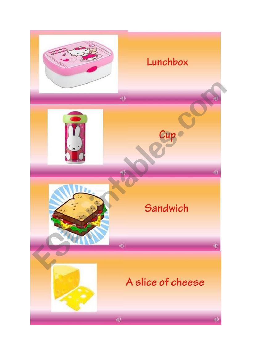Lunch flashcard (Dutch style school lunch)