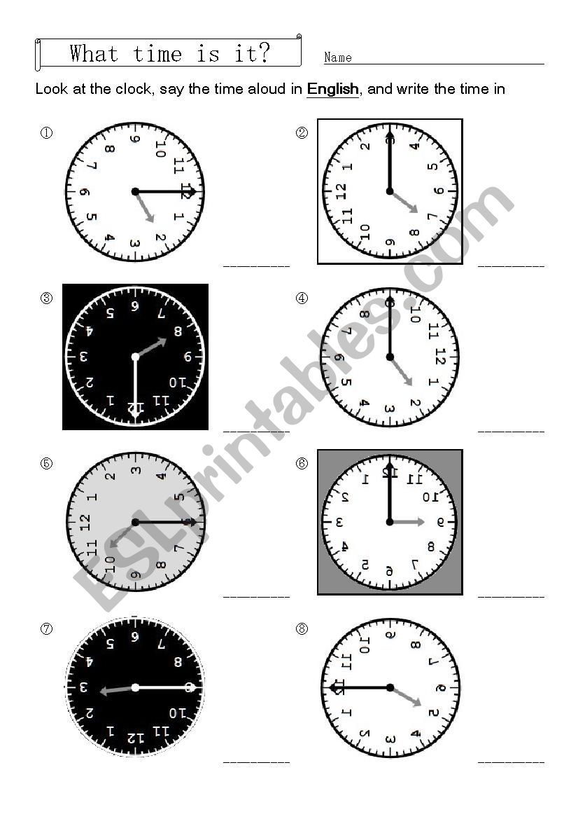 What time is it? worksheet