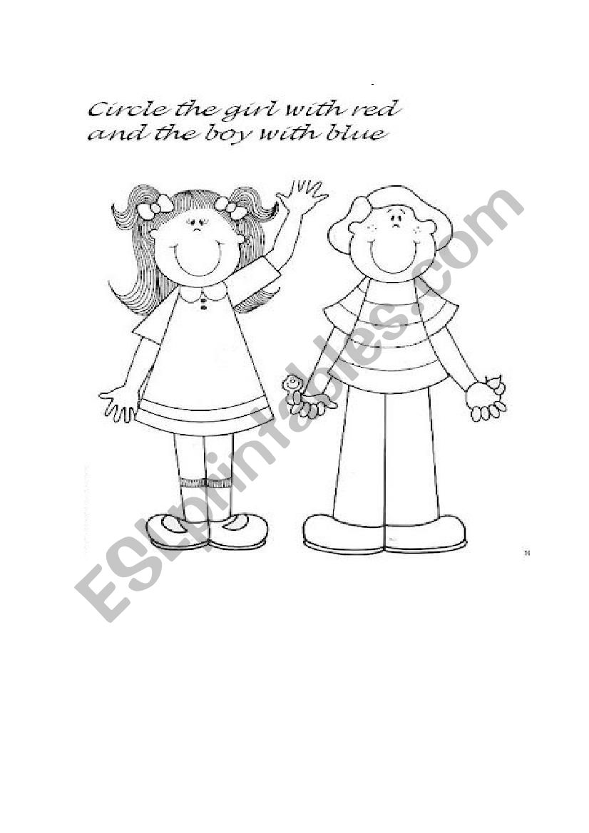 boy and girl recognition worksheet