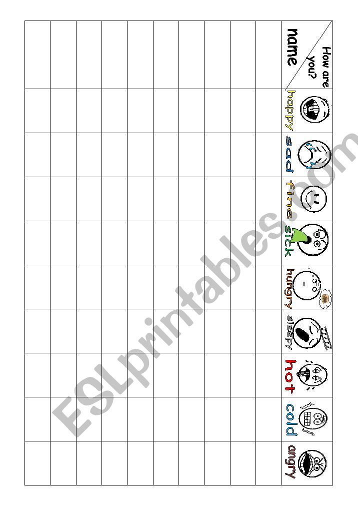 How are you? Survey worksheet