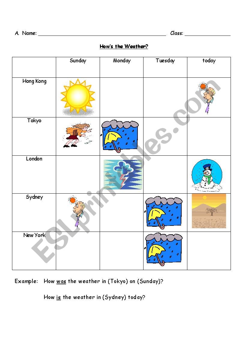 Weather Information Gap   worksheet