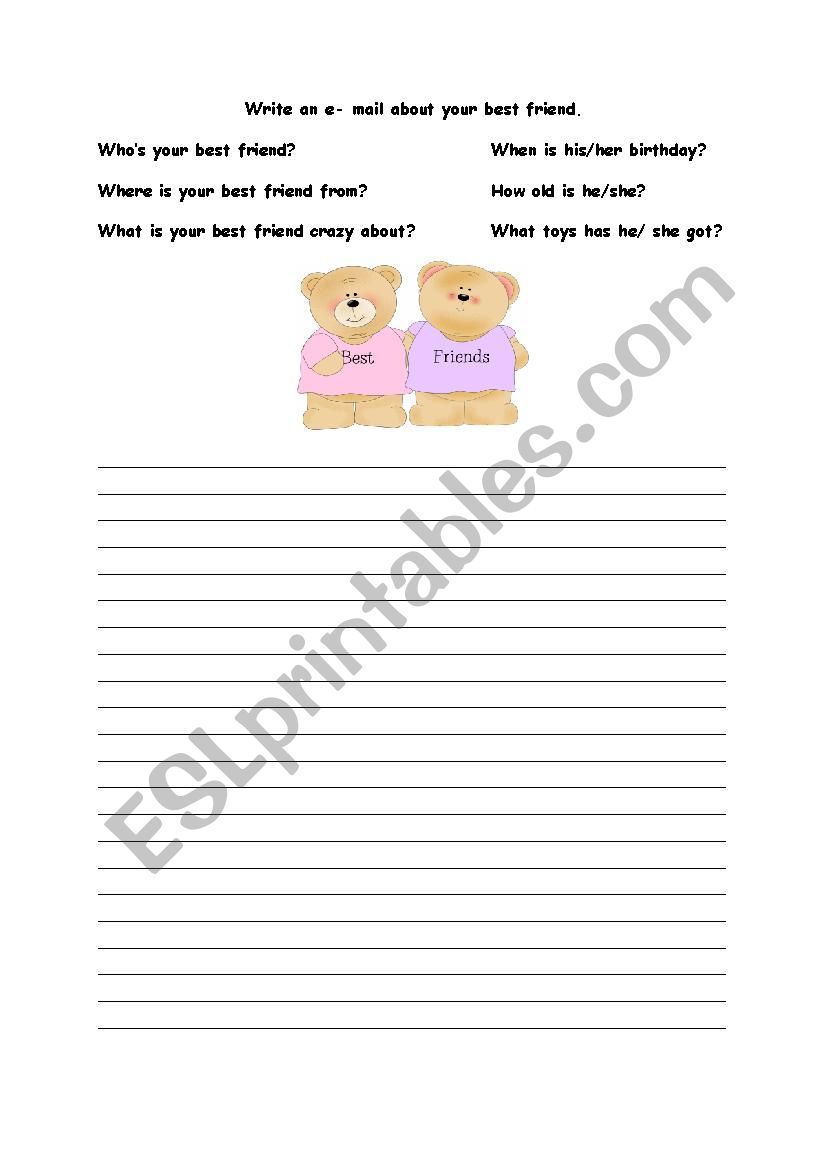 My Best Friend  worksheet