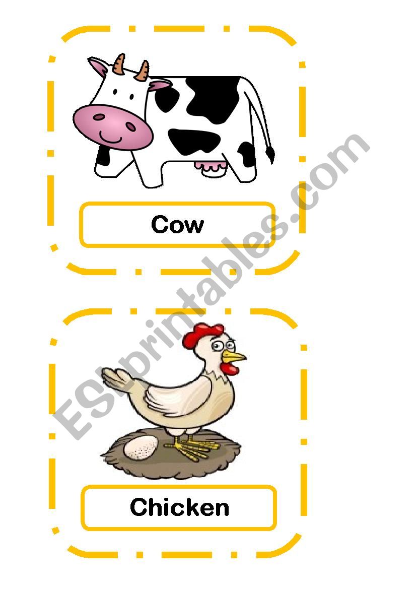 Farm Animals Flashcards worksheet