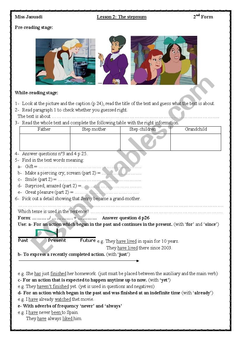 Lesson 2 2nd form: The Stepmum