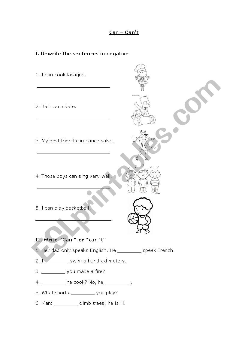 Can Cant worksheet