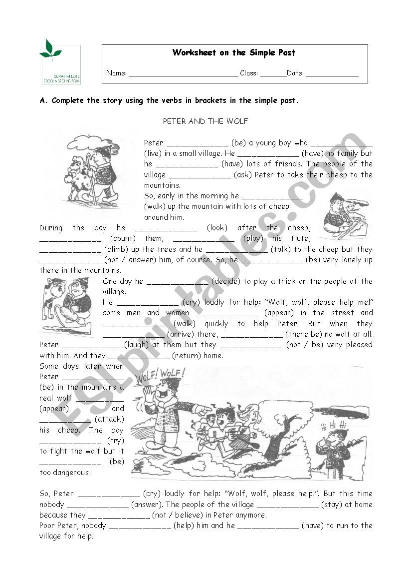 past simple Peter and the wolf - ESL worksheet by dinamsp Inside Peter And The Wolf Worksheet