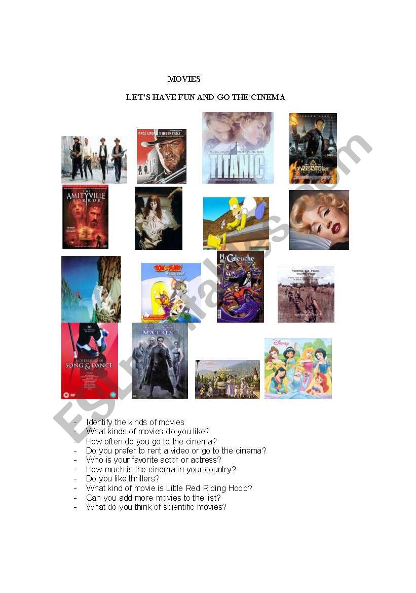 MOVIES worksheet