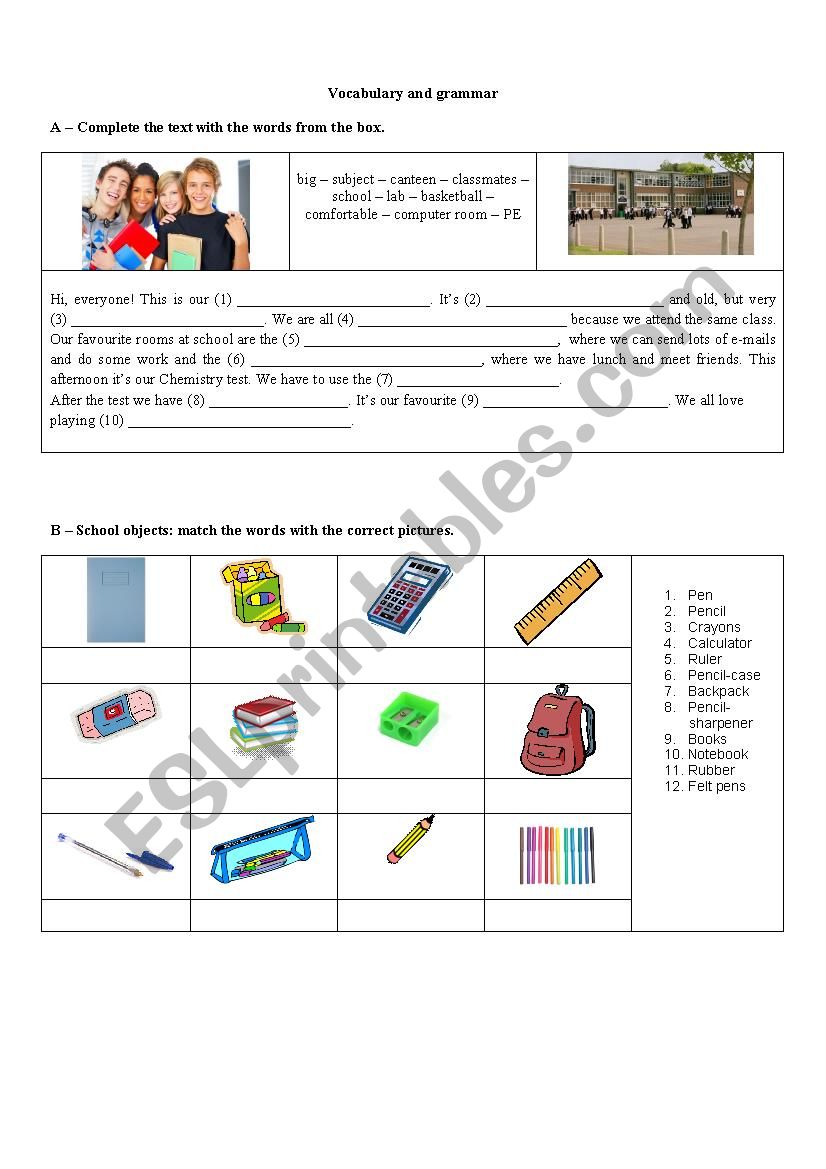 grammar vocabulary worksheet