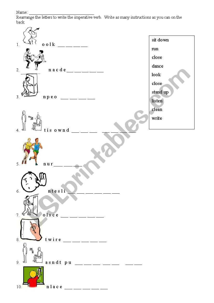 Imperatives Interactive Activity For Year 5 Imperative Verbs Commands Ks2 Spag Test Practice