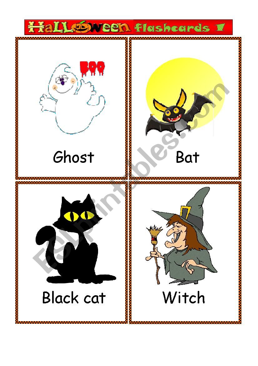 Halloween Flashcards set1 worksheet