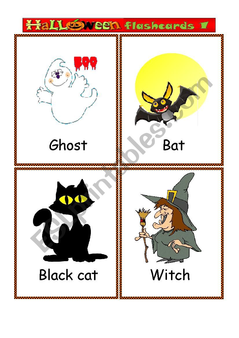 Halloween Flashcards set1 worksheet
