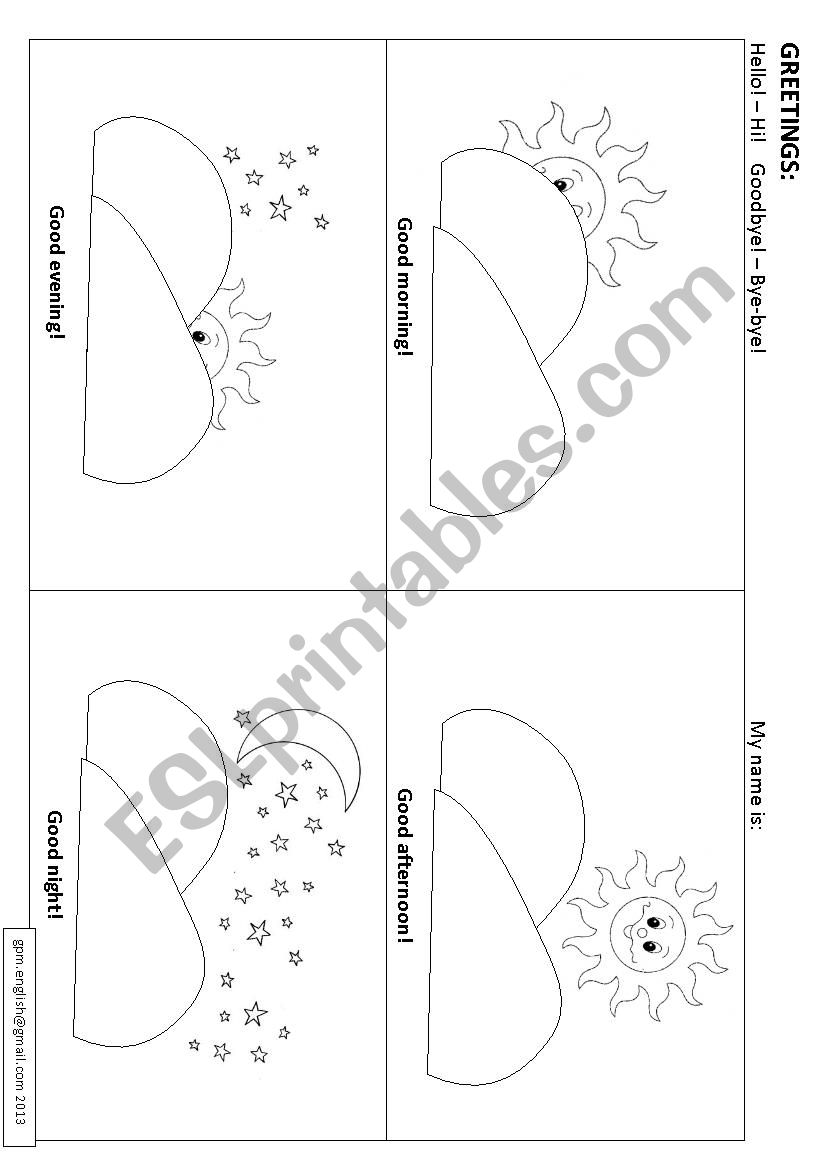 Greetings - coloring worksheet