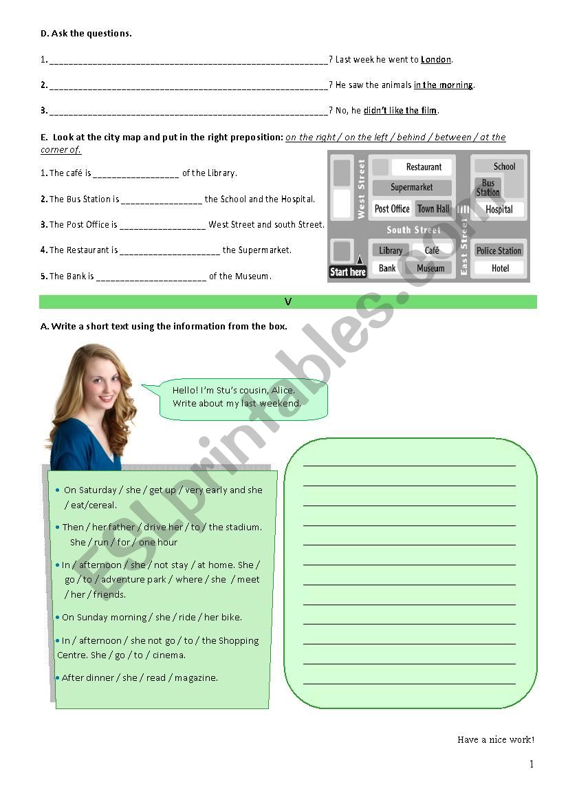 test 6th grade part 3 worksheet
