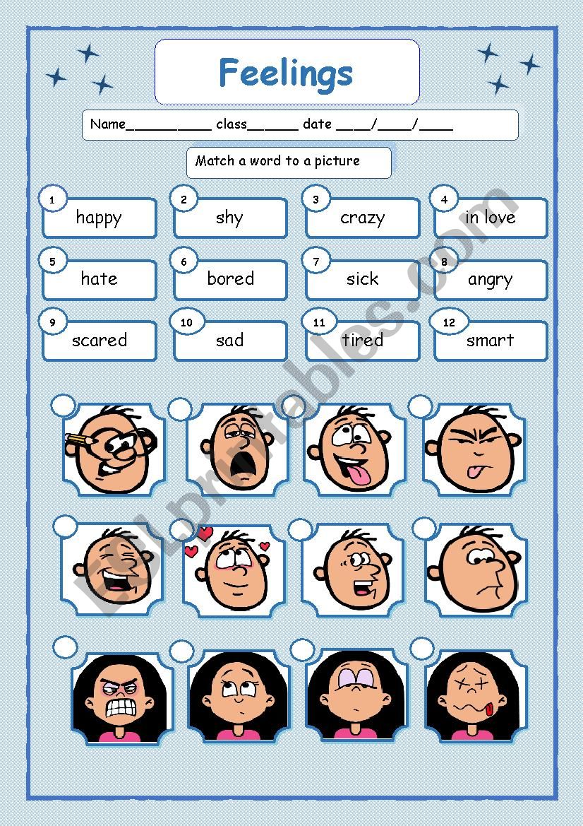 FEELINGS worksheet