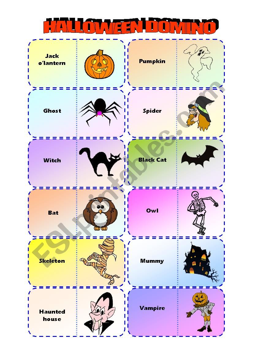 Halloween Domino worksheet