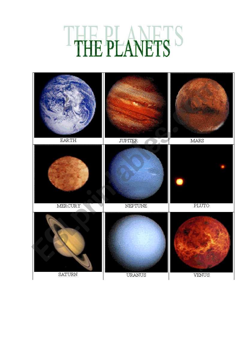 THE PLANETS worksheet