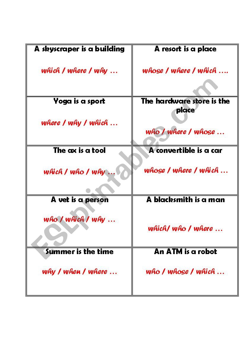 relative pronouns worksheet