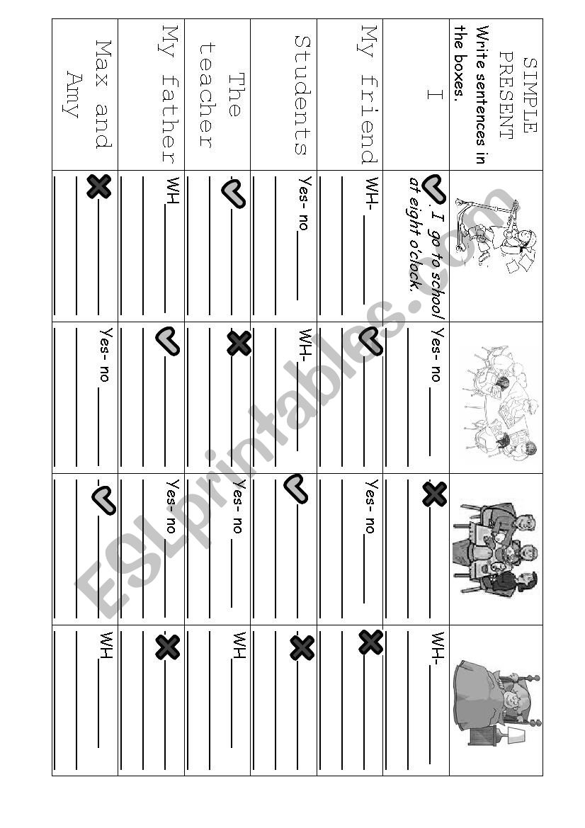 SIMPLE PTRESENT worksheet