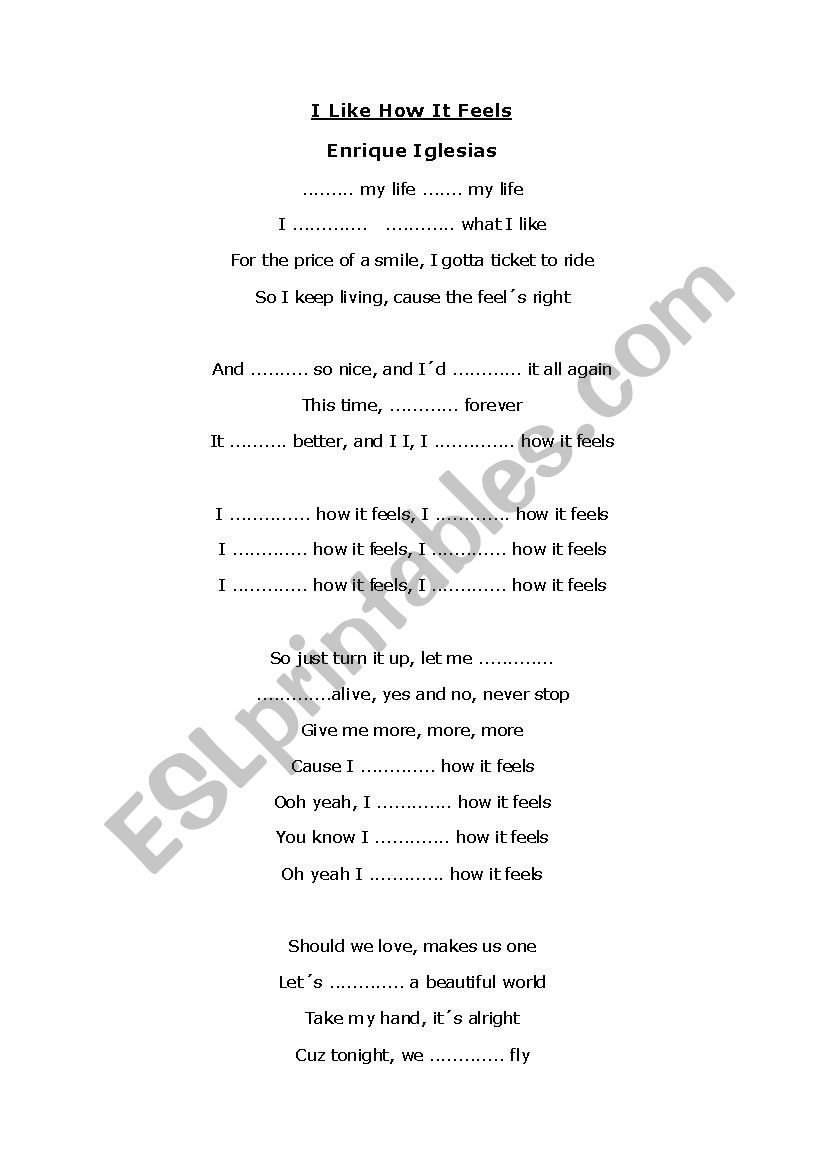 I like how it feels by Enrique Iglesias