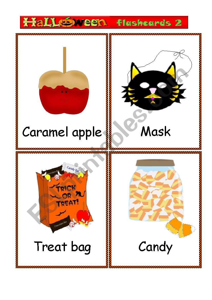 Halloween Flash-cards set 2 worksheet