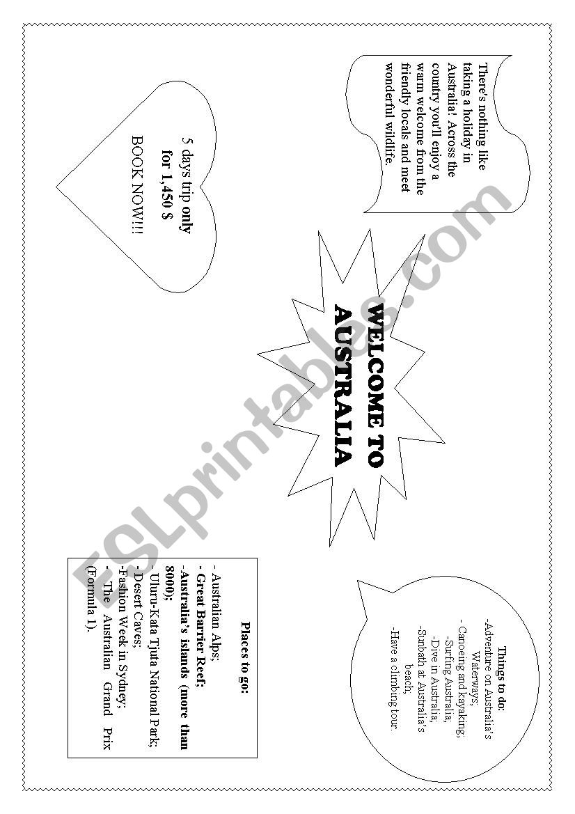 Visit Australia worksheet