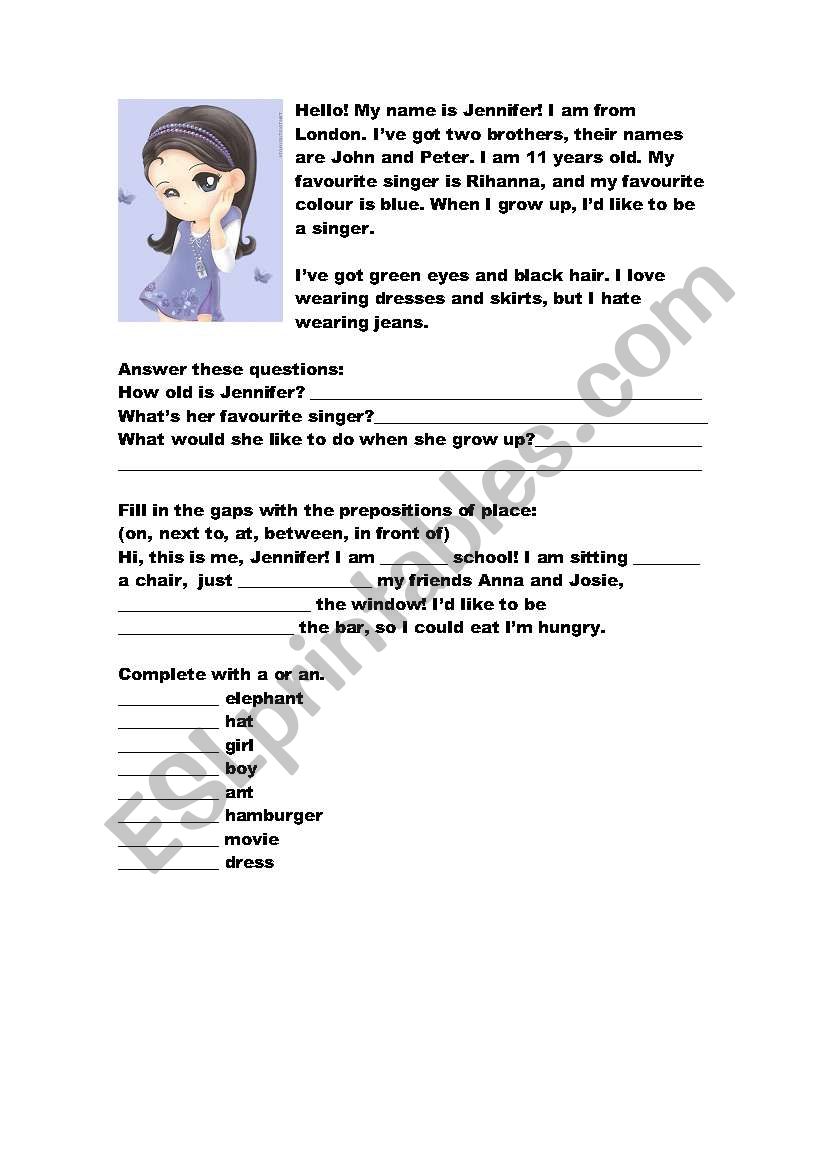 Evaluation test worksheet