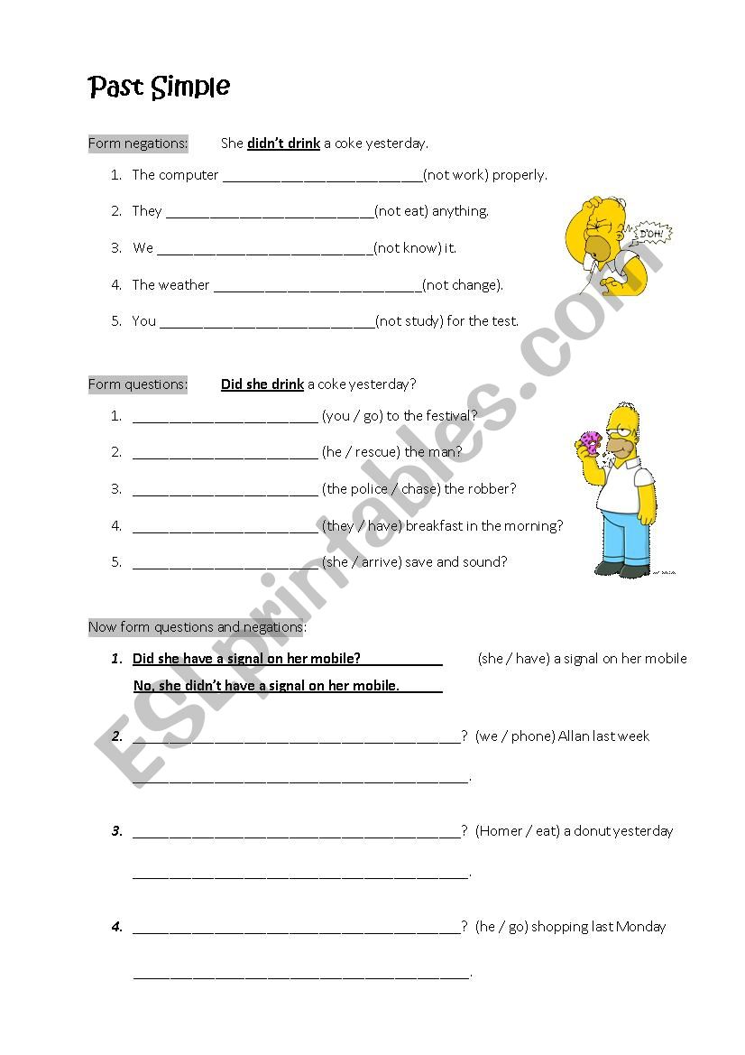 Past Tense worksheet