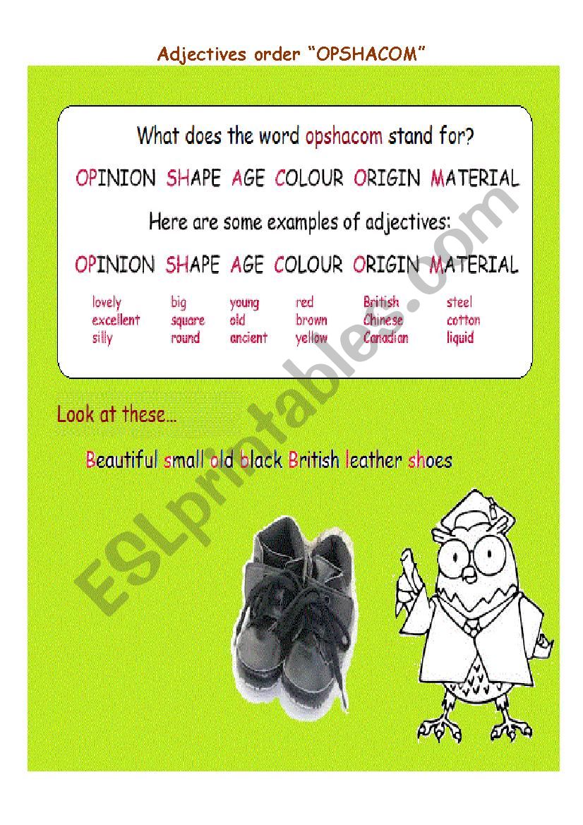 Adjectives order 