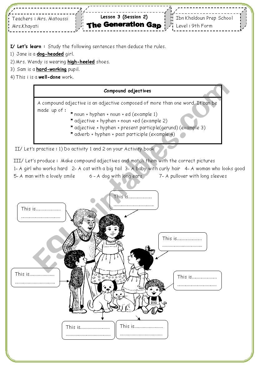 COMPOUND ADJECTIVES worksheet