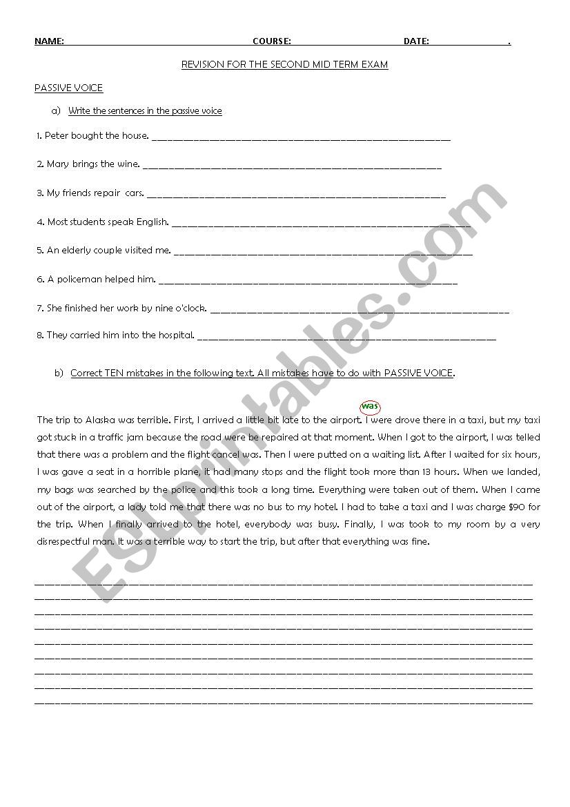 PASSIVE VOICE worksheet