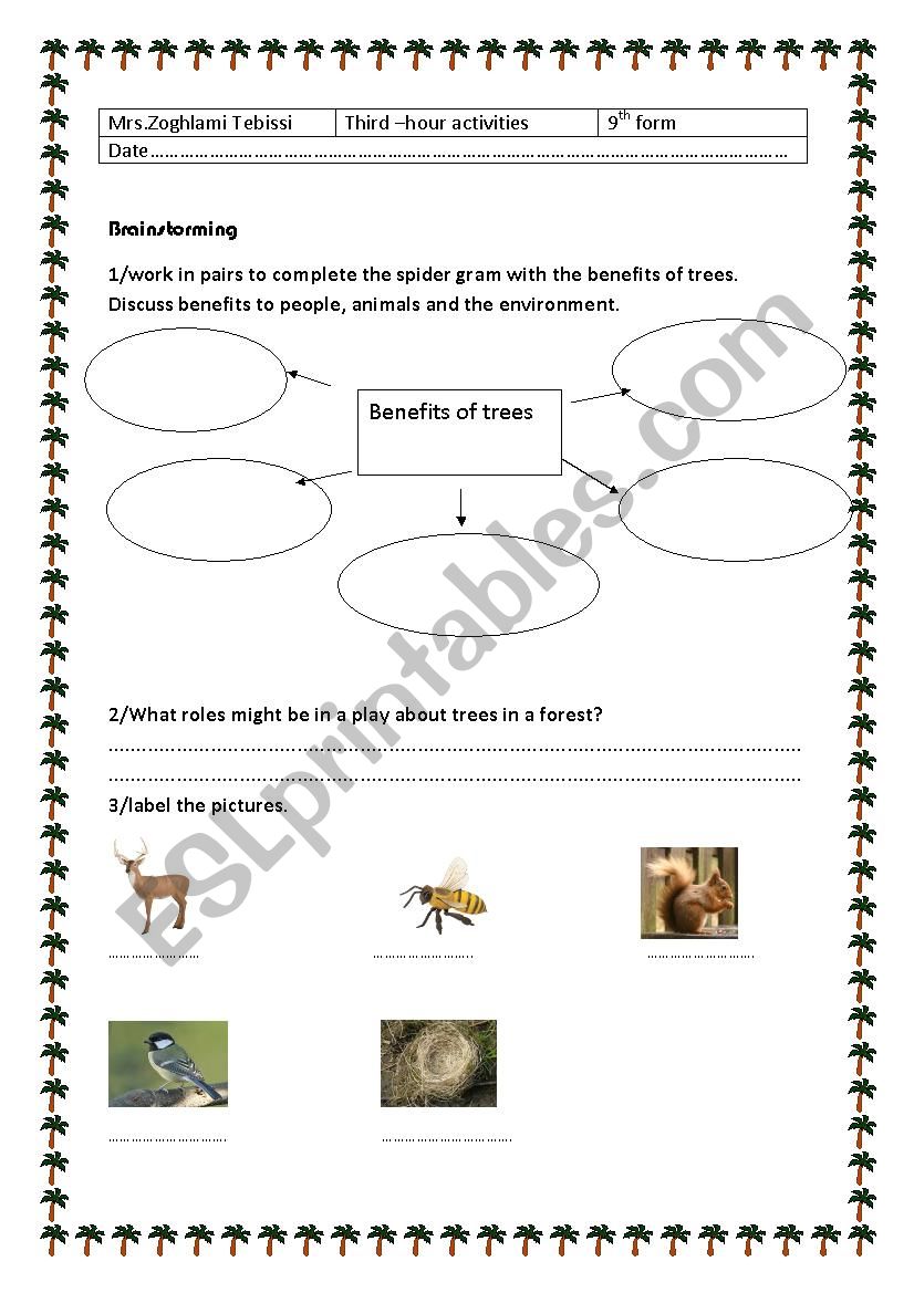 environment worksheet