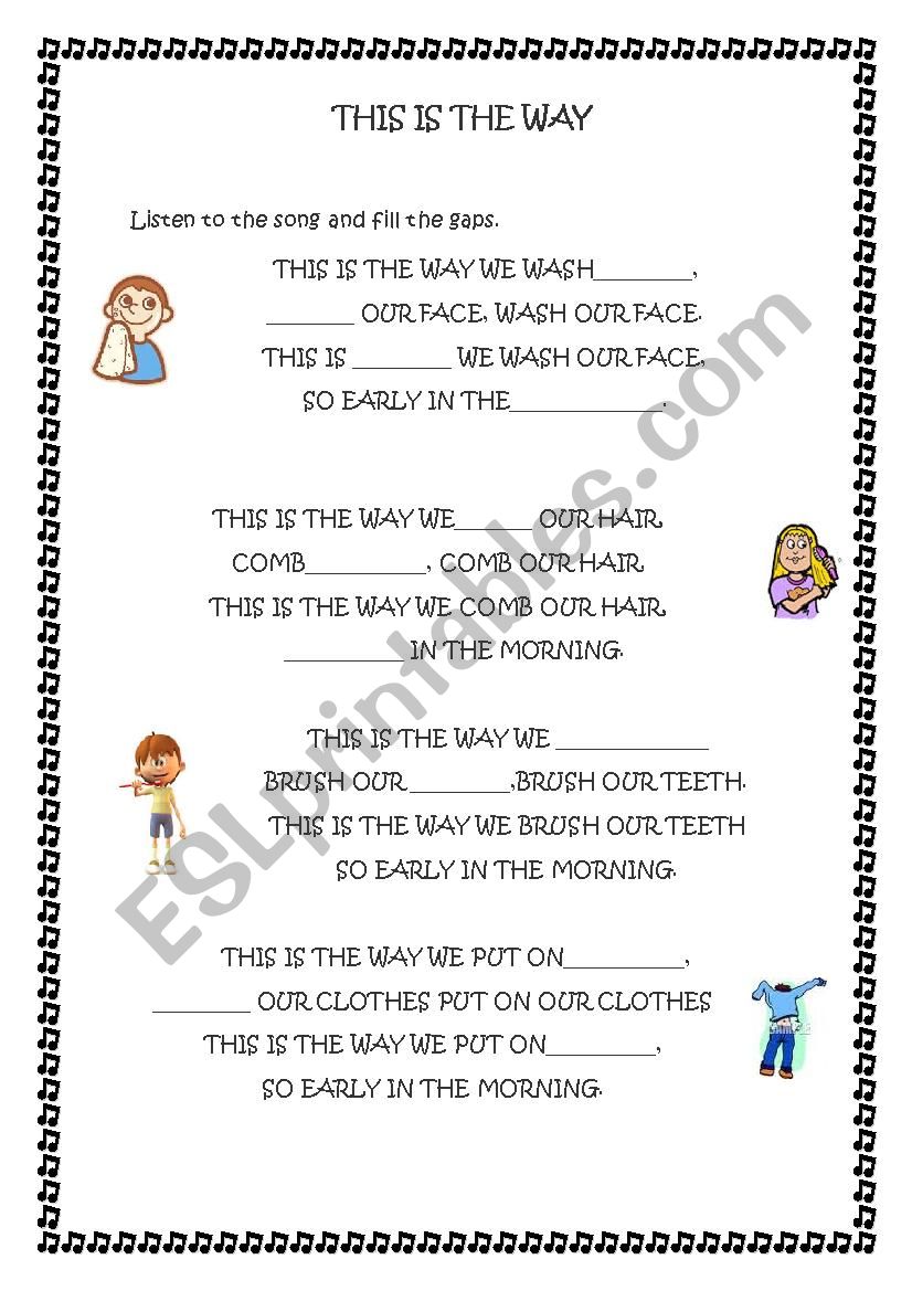 This is the way-song worksheet