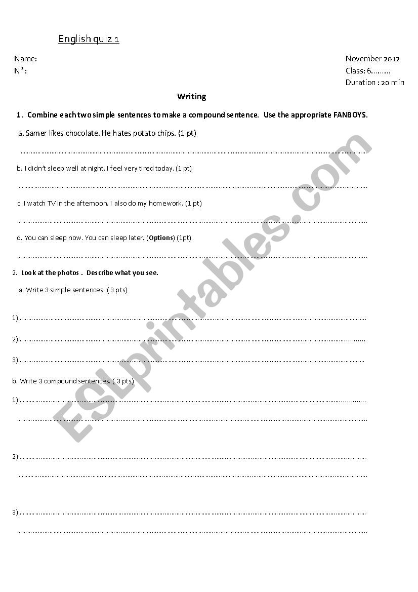 Compound Vs Simple Sentences Worksheet