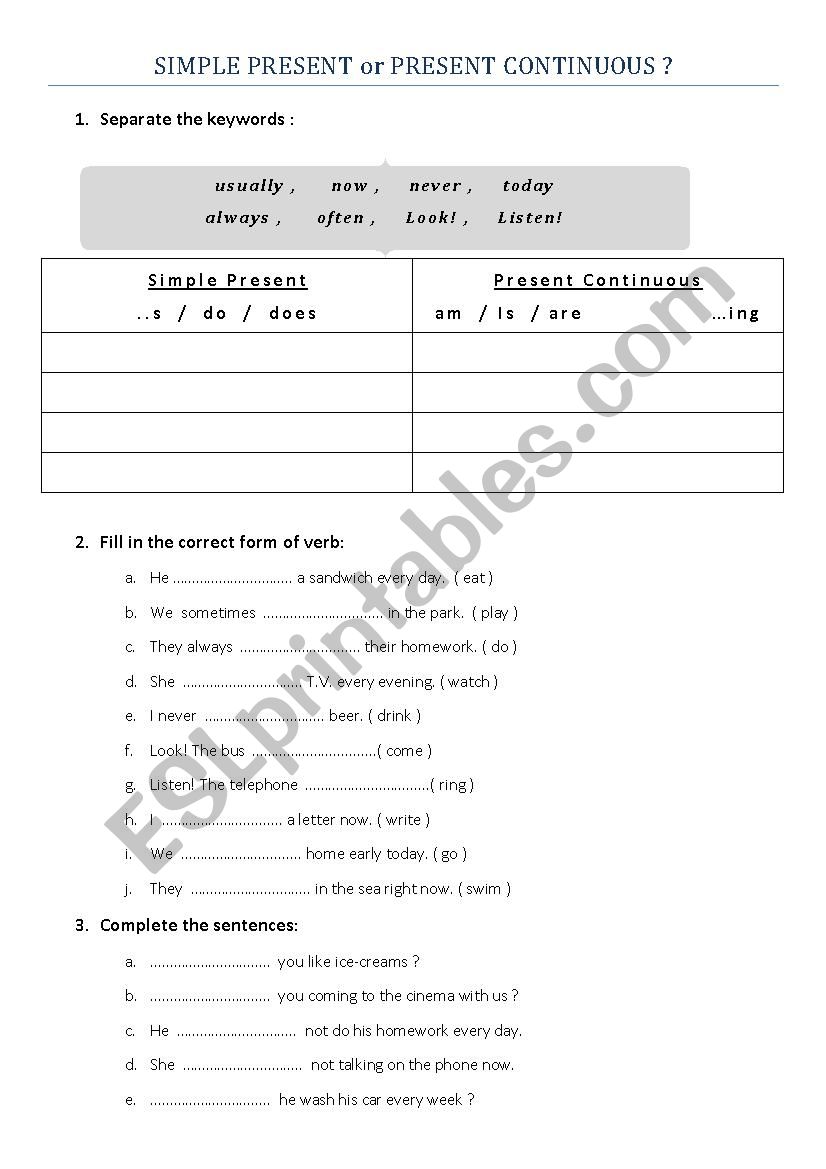 SIMPLE PRESENT or PRESENT CONTINUOUS