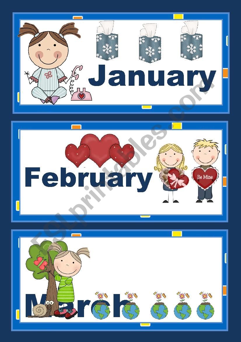 MONTHS OF THE YEAR 1 - POSTER worksheet