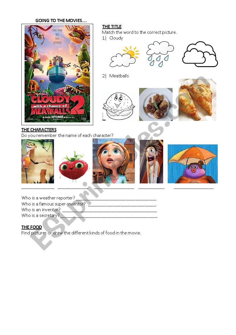 Cloudy with a chance of meatballs 2