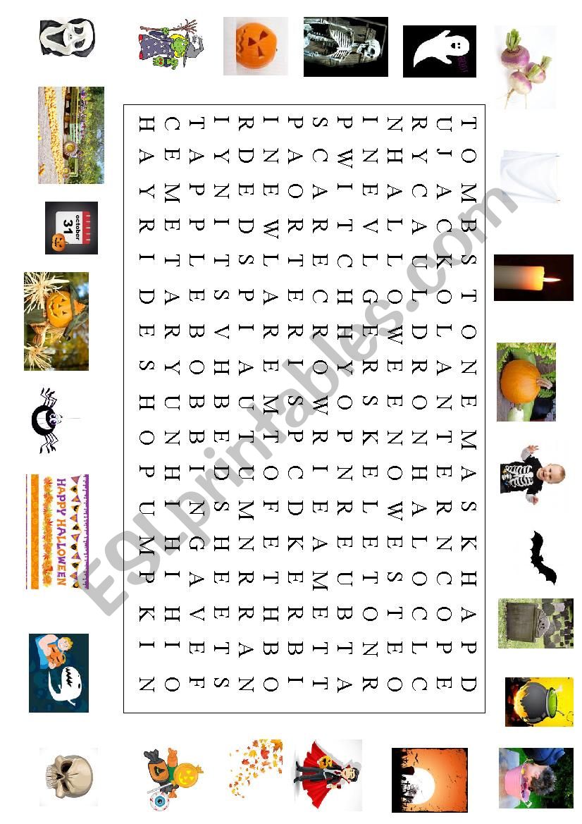 Halloween crosswords worksheet