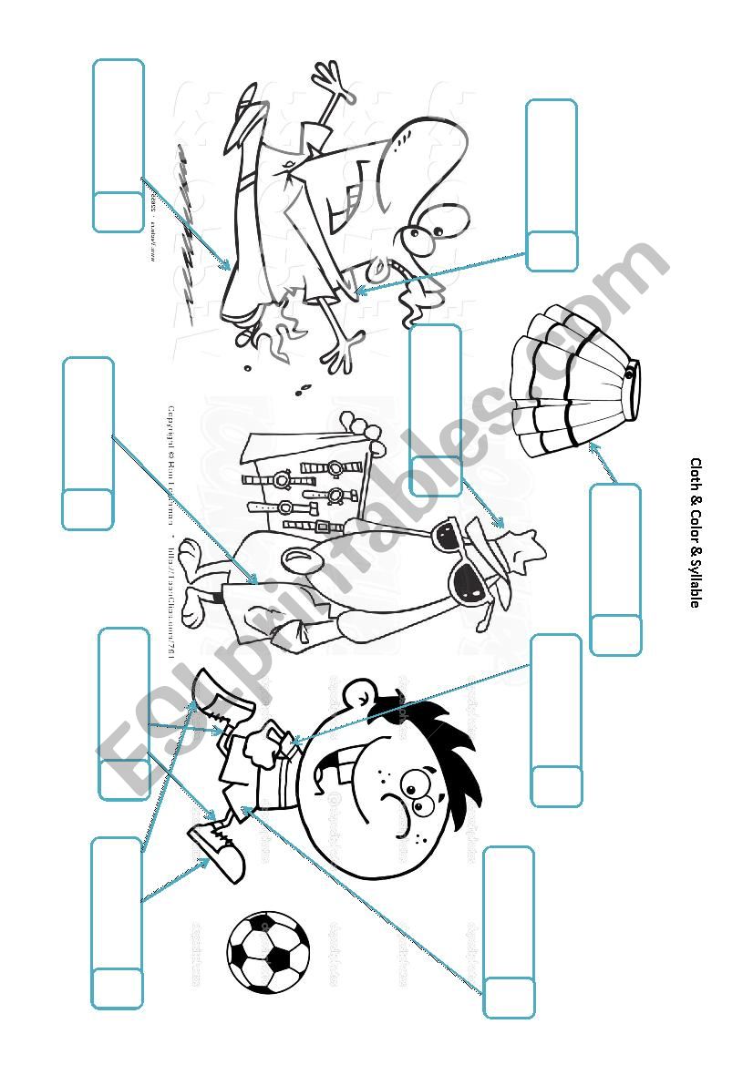 Cloth & Color & Syllable worksheet