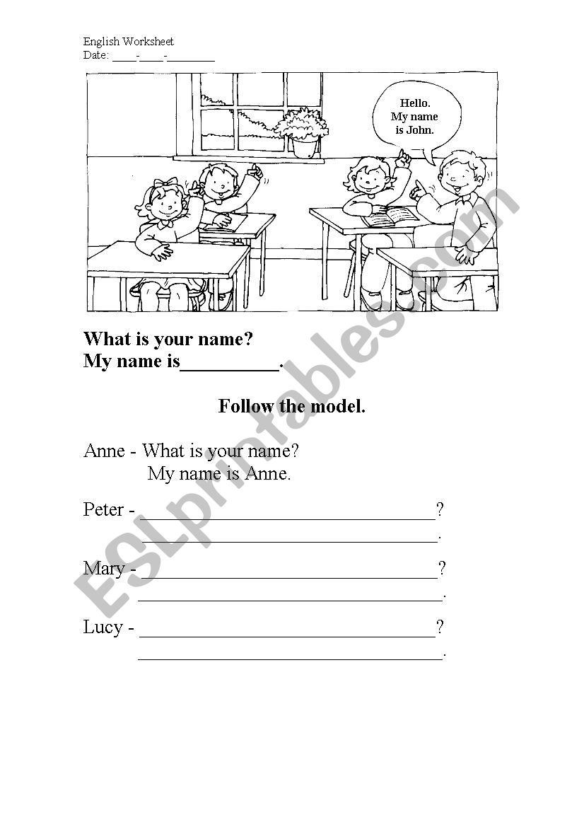 Whats your name? worksheet