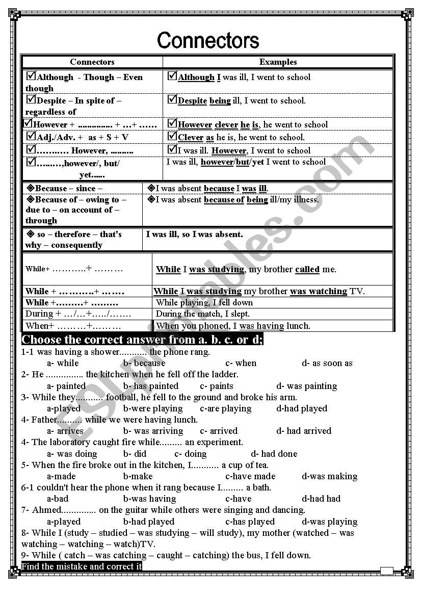 connectors,future simple worksheet