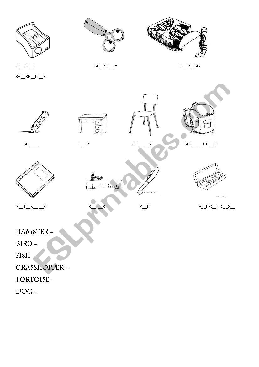 School and animals for BUGS 3 