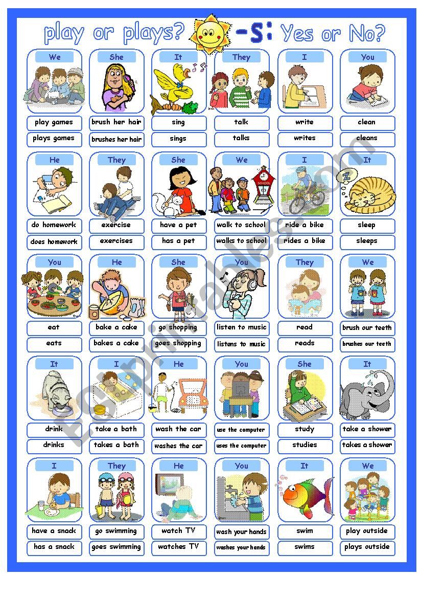 Simple Present Affirmative with Basic Verbs