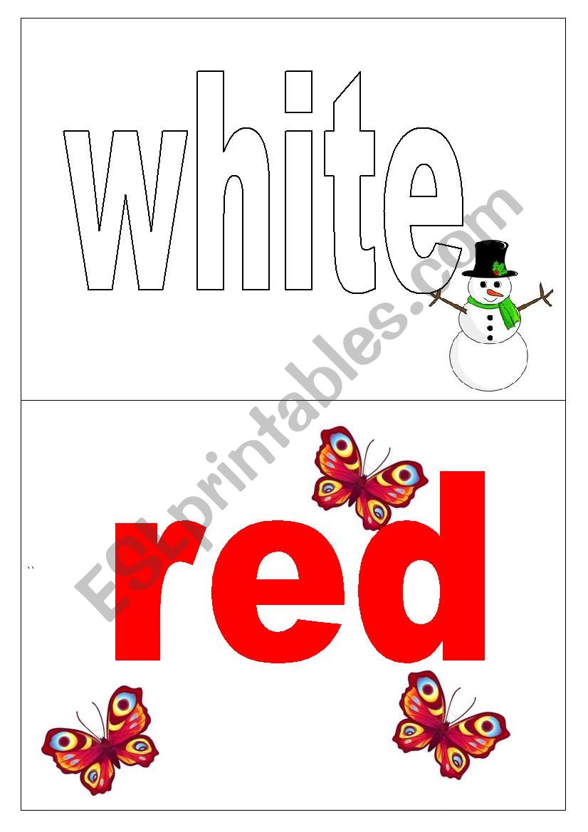 colours flash-cards worksheet