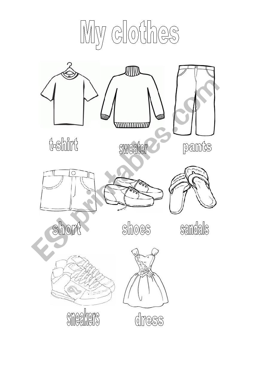 clothe worksheet