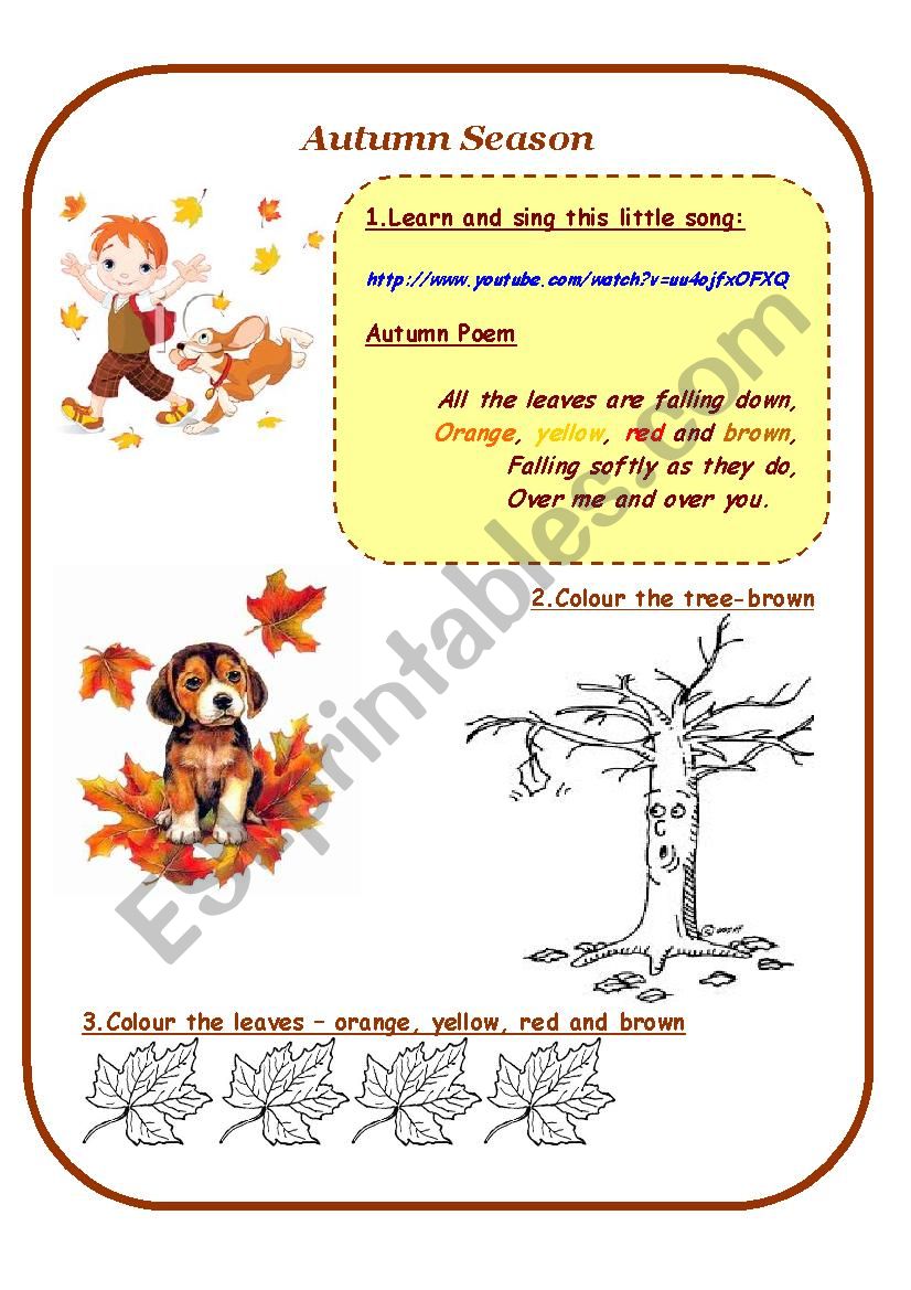 autumn time worksheet