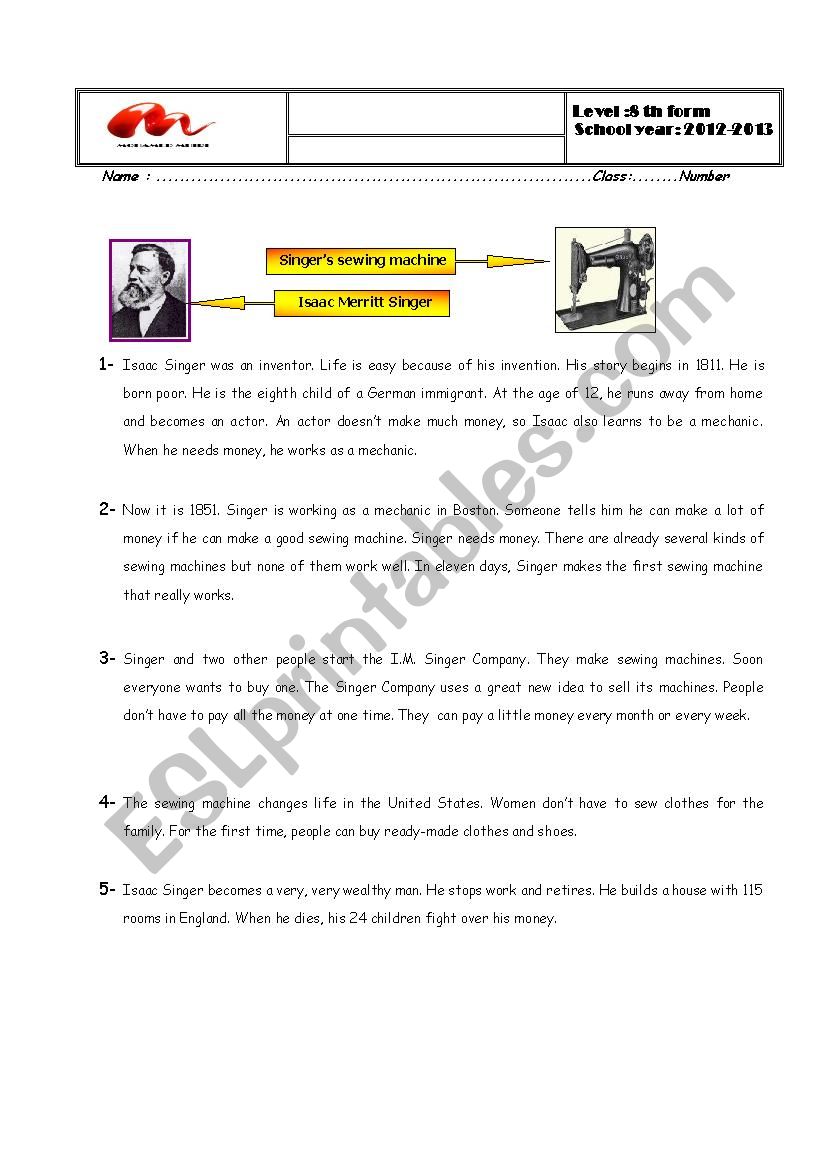 reading comprehension worksheet