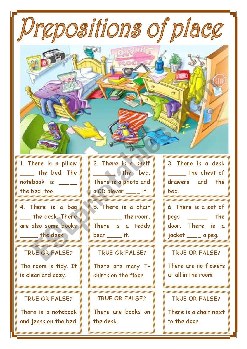 Prepositions of place worksheet