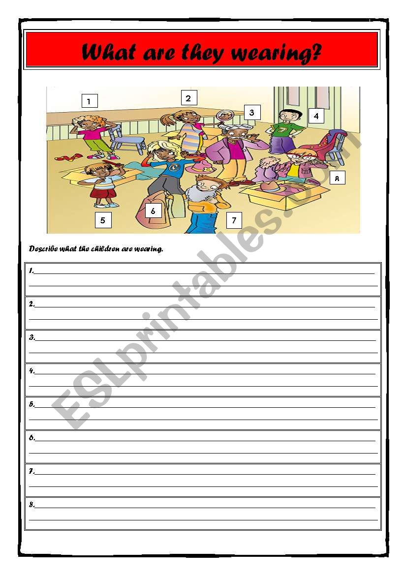 What are they wearing? worksheet