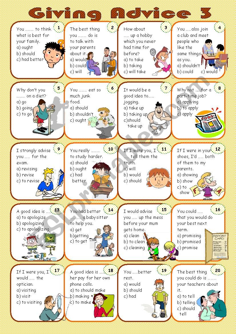 giving-advice-3-3-esl-worksheet-by-vickyvar