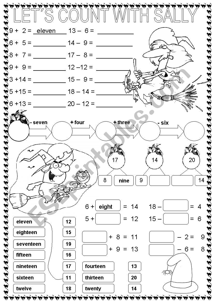 LETS COUNT WITH SALLY worksheet